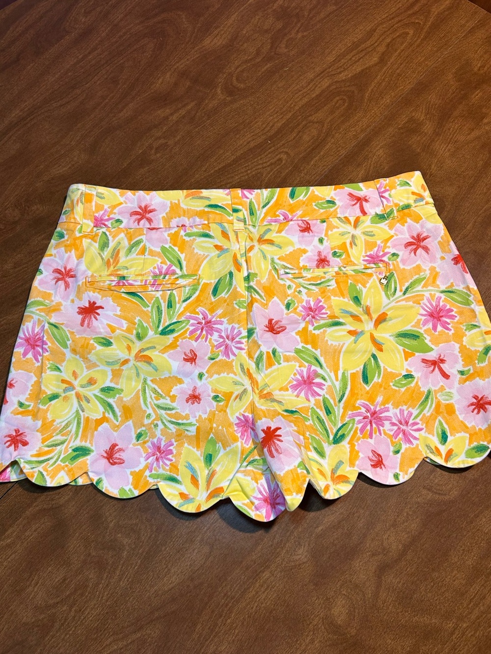 crown & ivy Yellow, Pink & Green Floral Scallop-Hem Skort - Picture 7 of 8